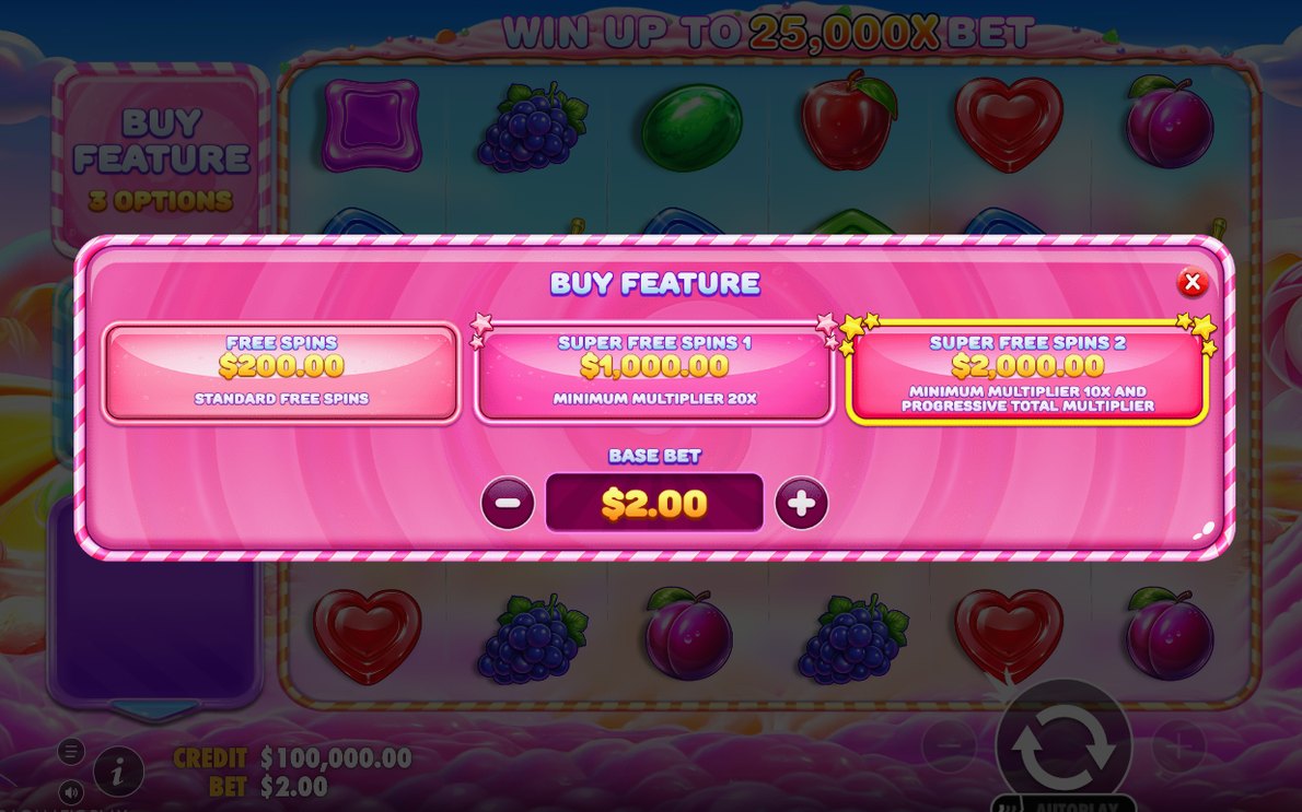 Bonusrundan med lollipopar som scatter
