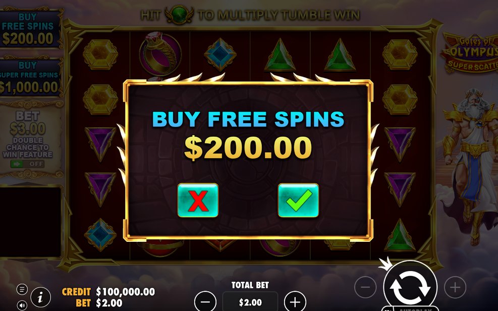 Retrigger, tre SCATTER ger fem extra spins